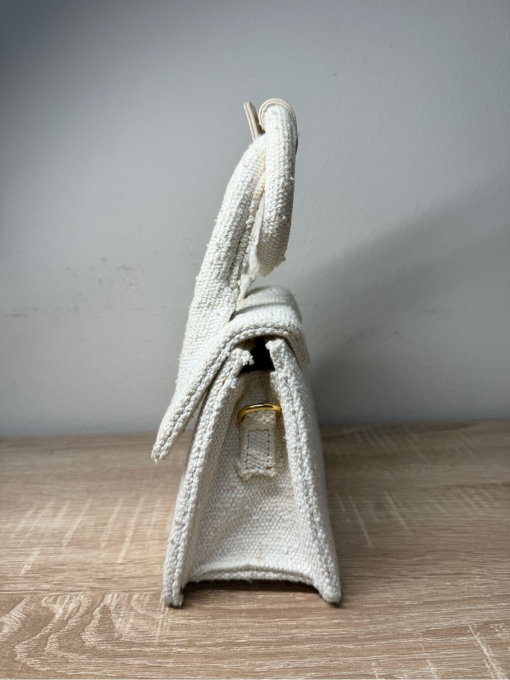 JACQUEMUS Le Chiquito Noeud Mini Bag in Off-White Canvas - Picture 3 of 7